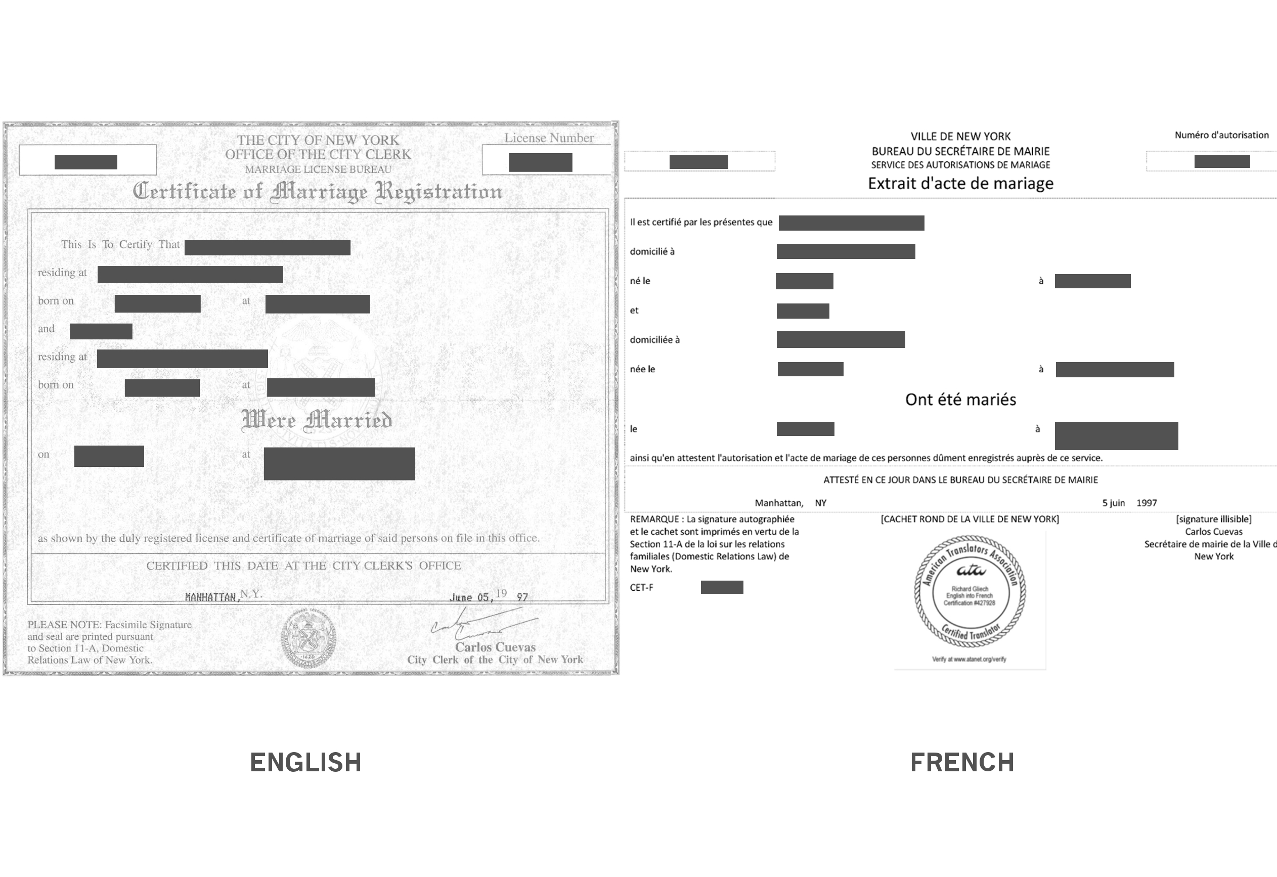 Marriage Certificate Translation Sample – Richard Gliech In Marriage Certificate Translation Template