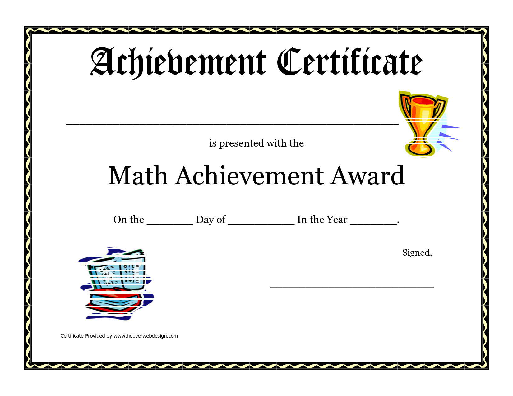 Math Achievement Award Printable Certificate Pdf | Award With Regard To Certificate Of Achievement Template For Kids