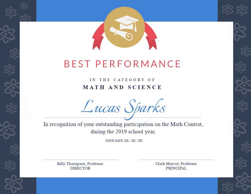 Math Contest – Certificate Template – Visme With Regard To Best Performance Certificate Template