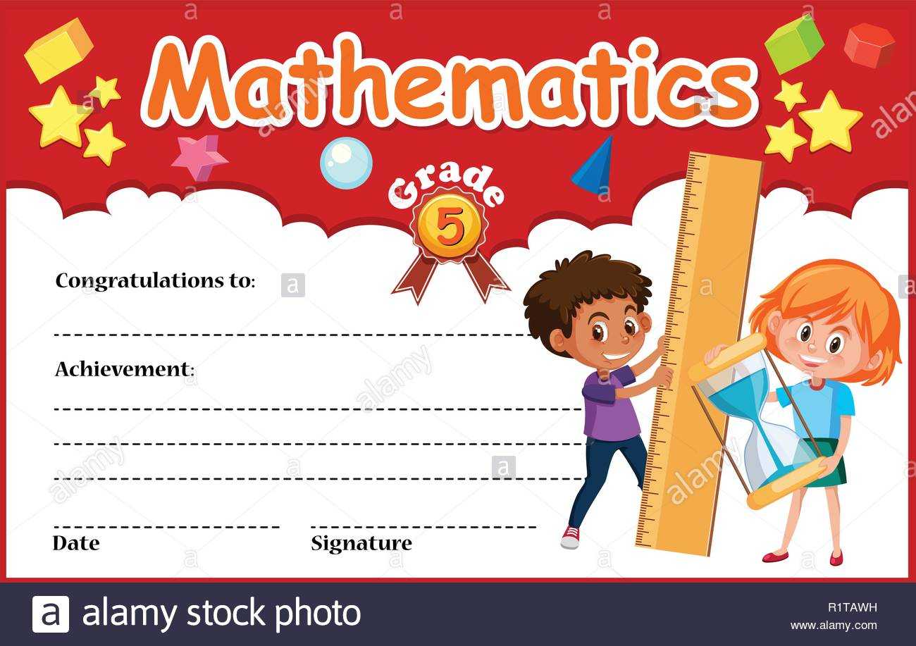 Mathematics Diploma Certificate Template Illustration Stock Pertaining To Math Certificate Template