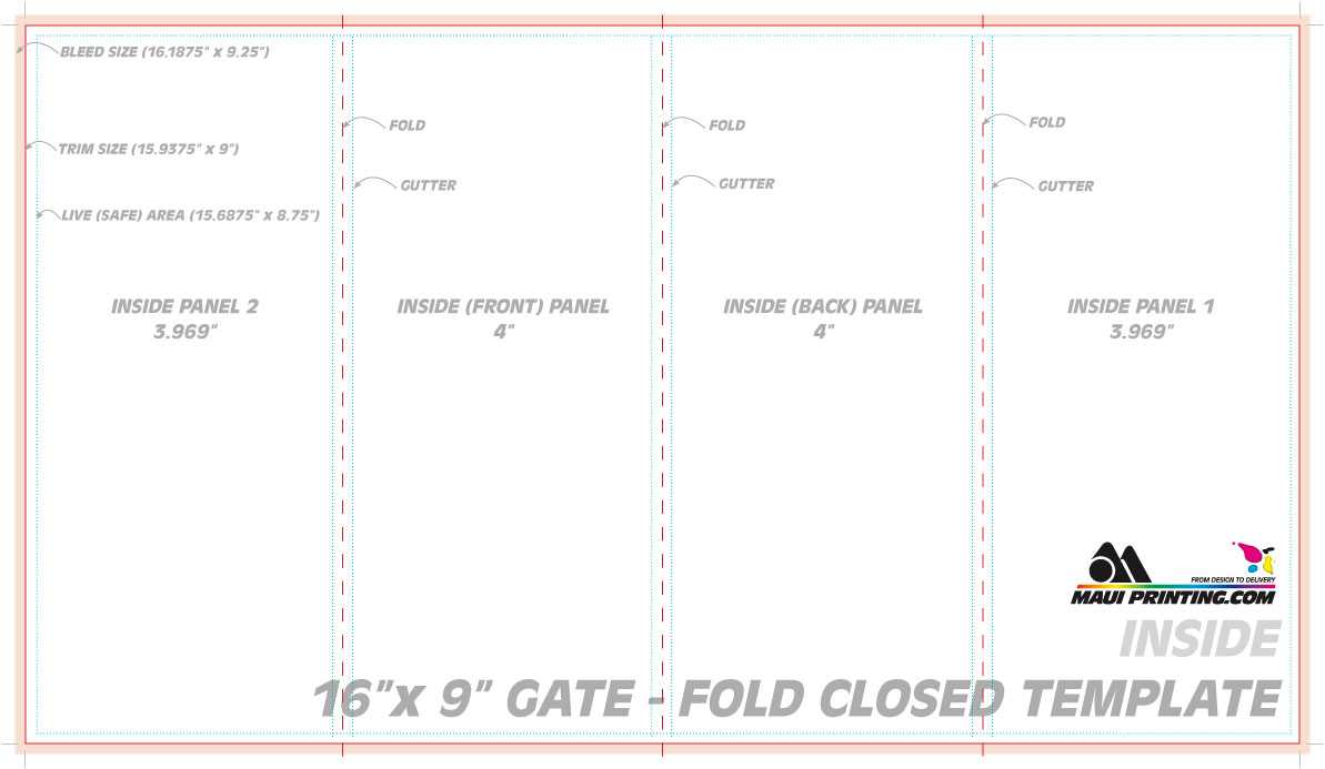 Maui Printing Company Inc 16 9 Gate Fold Brochure 4 Template Intended For Gate Fold Brochure Template Indesign