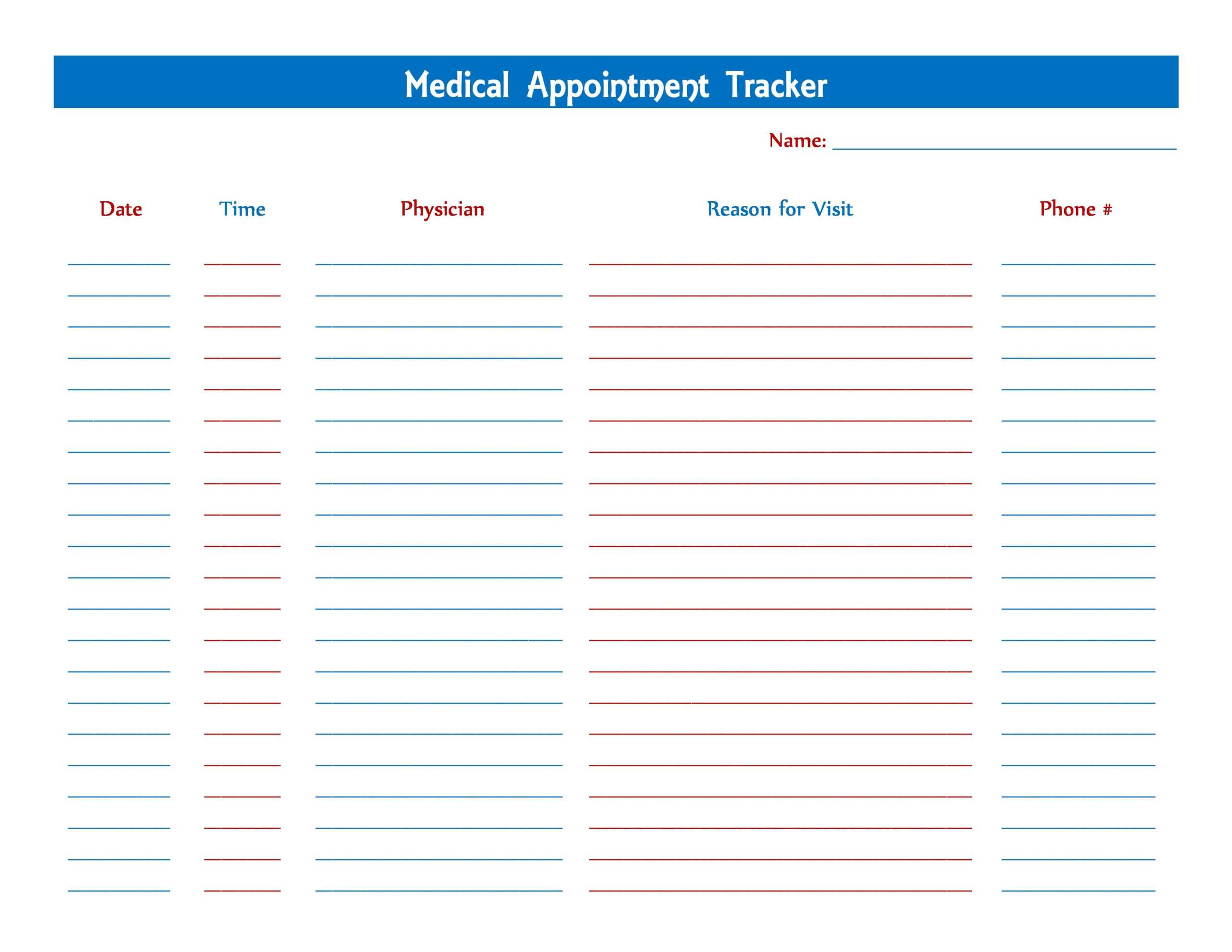 Medical Appointment Tracker | Medical Help, Medical, Getting With Medical Appointment Card Template Free
