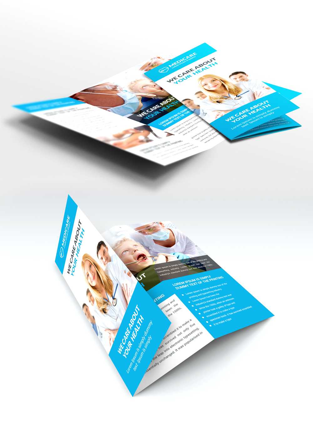 Medical Care And Hospital Trifold Brochure Template Free Psd Regarding Medical Office Brochure Templates