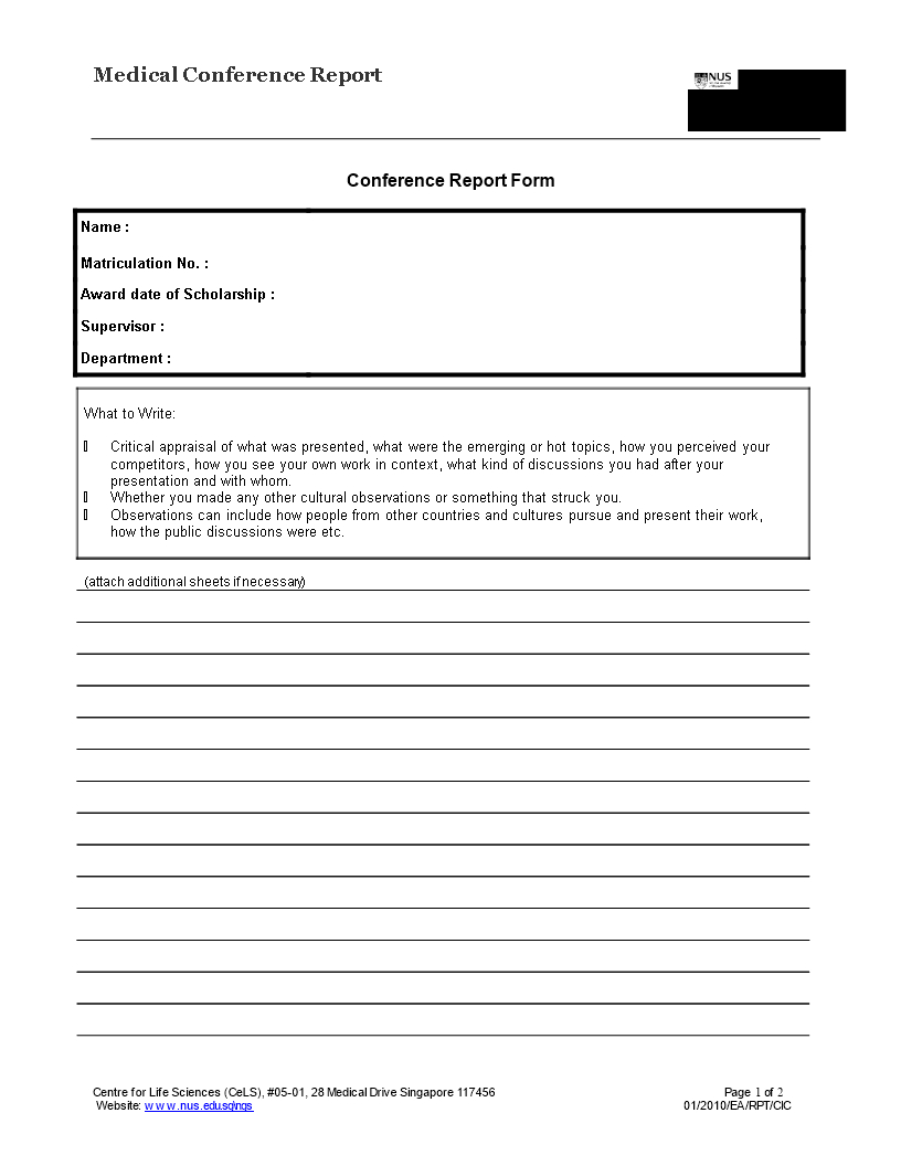 Medical Conference Report | Templates At Pertaining To Conference Report Template