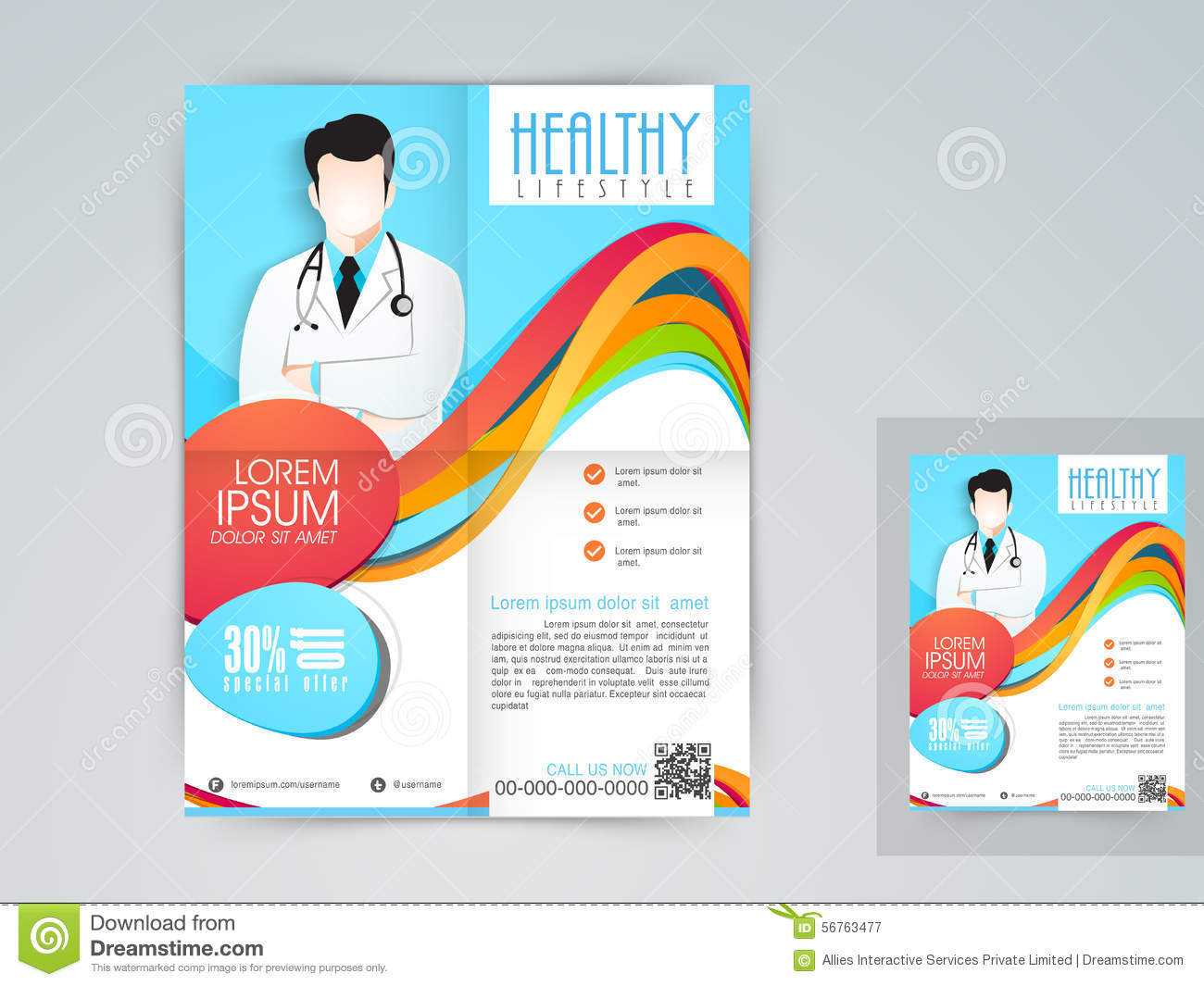 Medical Flyer, Banner Or Brochure. Stock Illustration Throughout Healthcare Brochure Templates Free Download