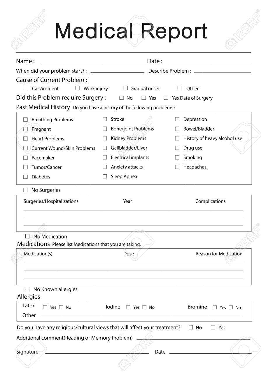 Medical Report Template Doc