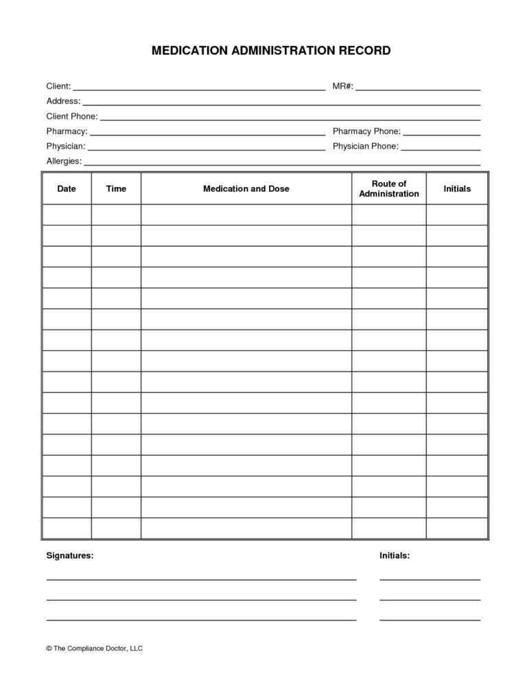 Blank Prescription Form Template