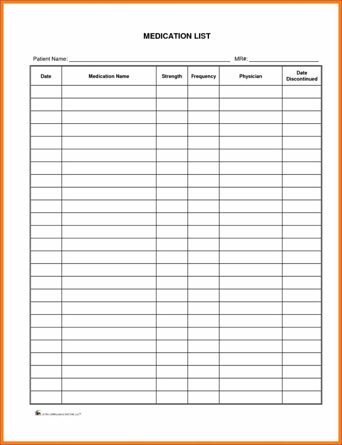 Medication List Template Excel With Regard To Blank Medication List Medication List Template Excel With Regard To Blank Medication List