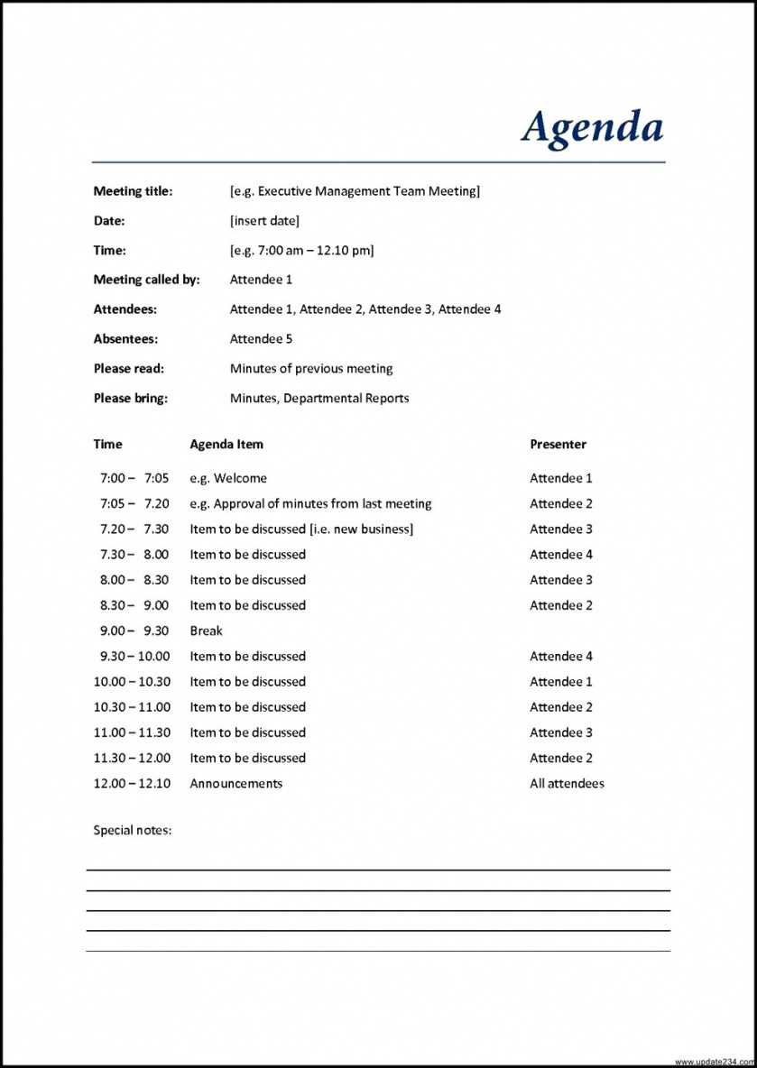 Meeting Agenda Template Word 2010 – Kairo.9Terrains.co For Agenda Template Word 2010