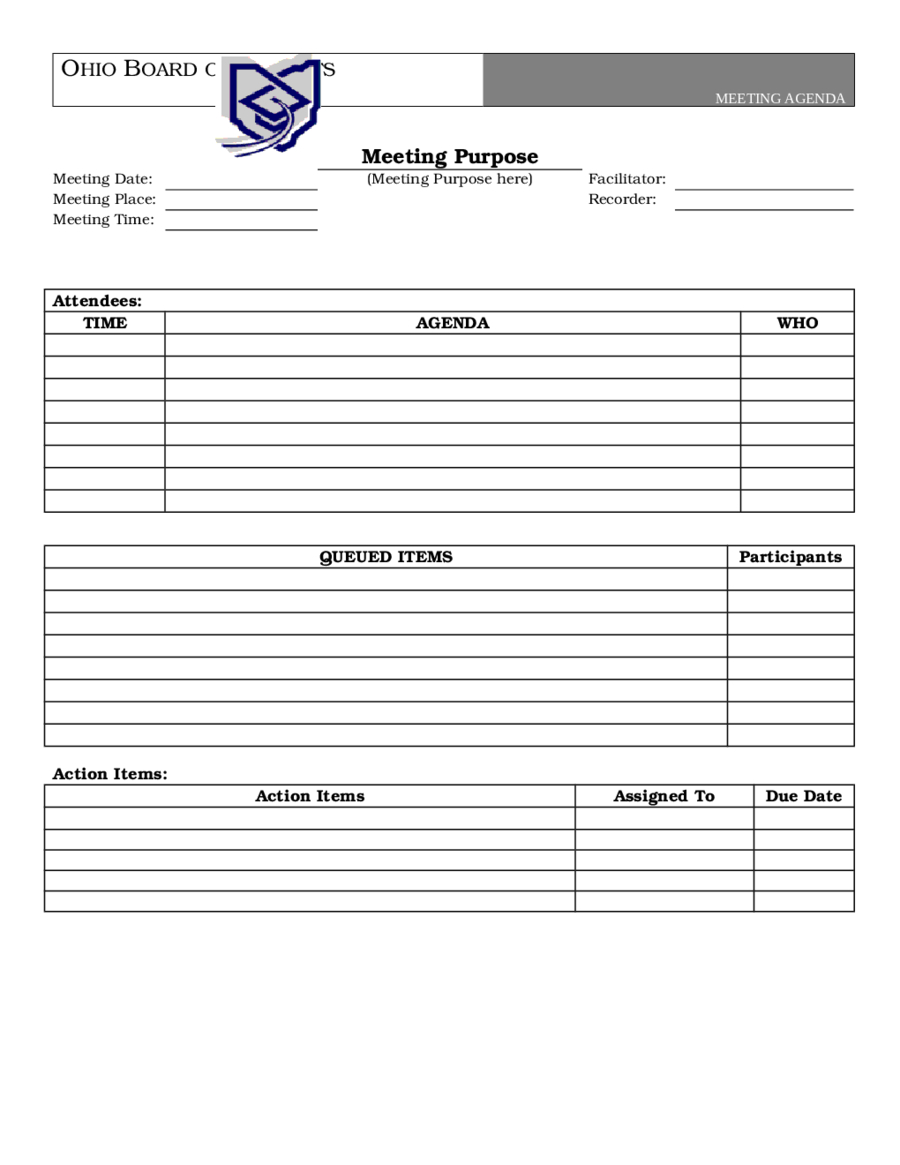Meeting Agenda Word Template – Edit, Fill, Sign Online Intended For Free Meeting Agenda Templates For Word
