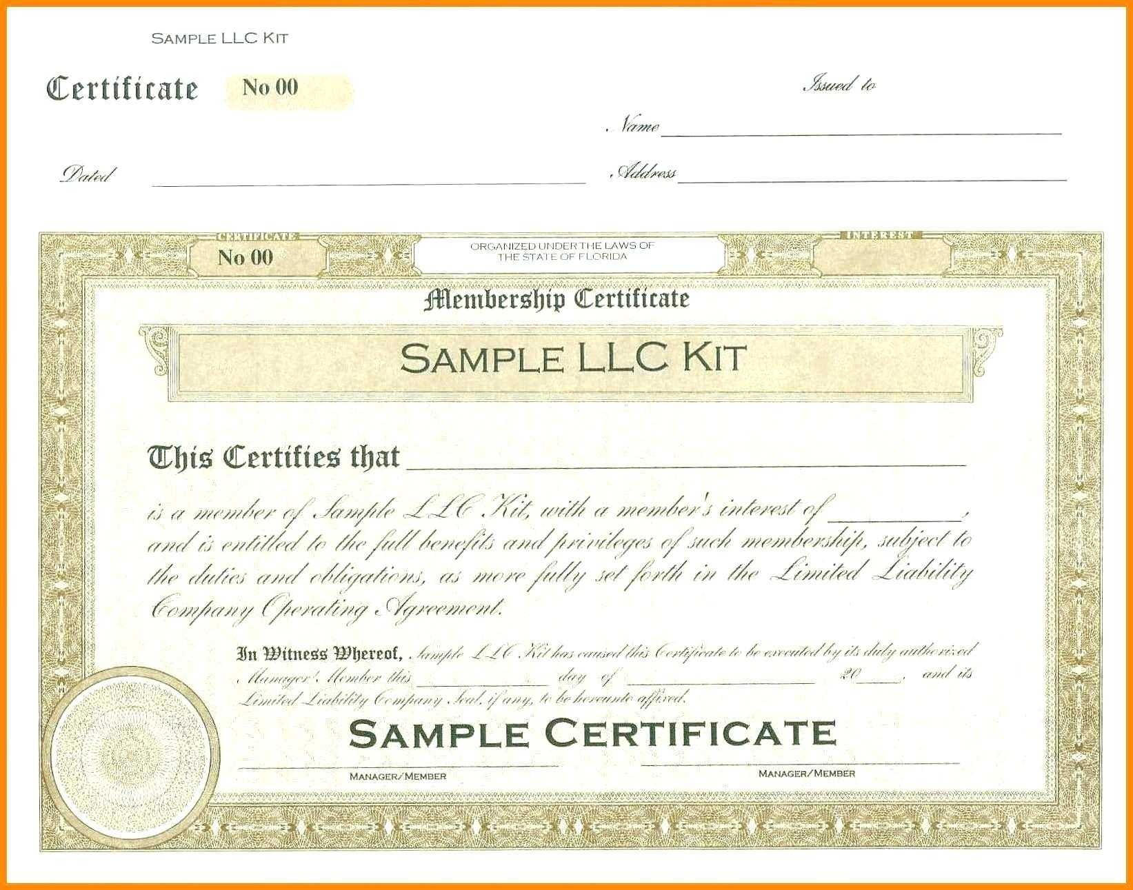 Membership Certificate Examples – Major.magdalene Project With Llc Membership Certificate Template