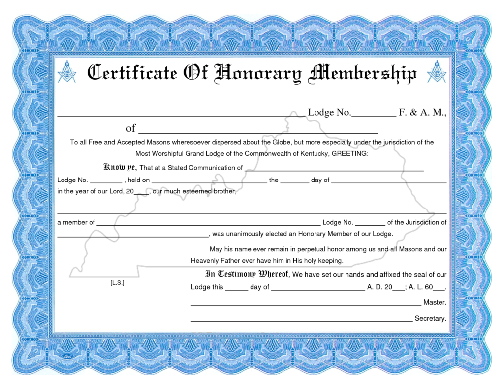 Membership Certificate Template | Certificate Templates With Life Membership Certificate Templates