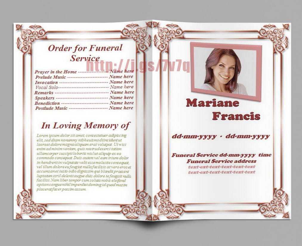 Memorial Service Program Template Download … | Memorial Inside Memorial Brochure Template