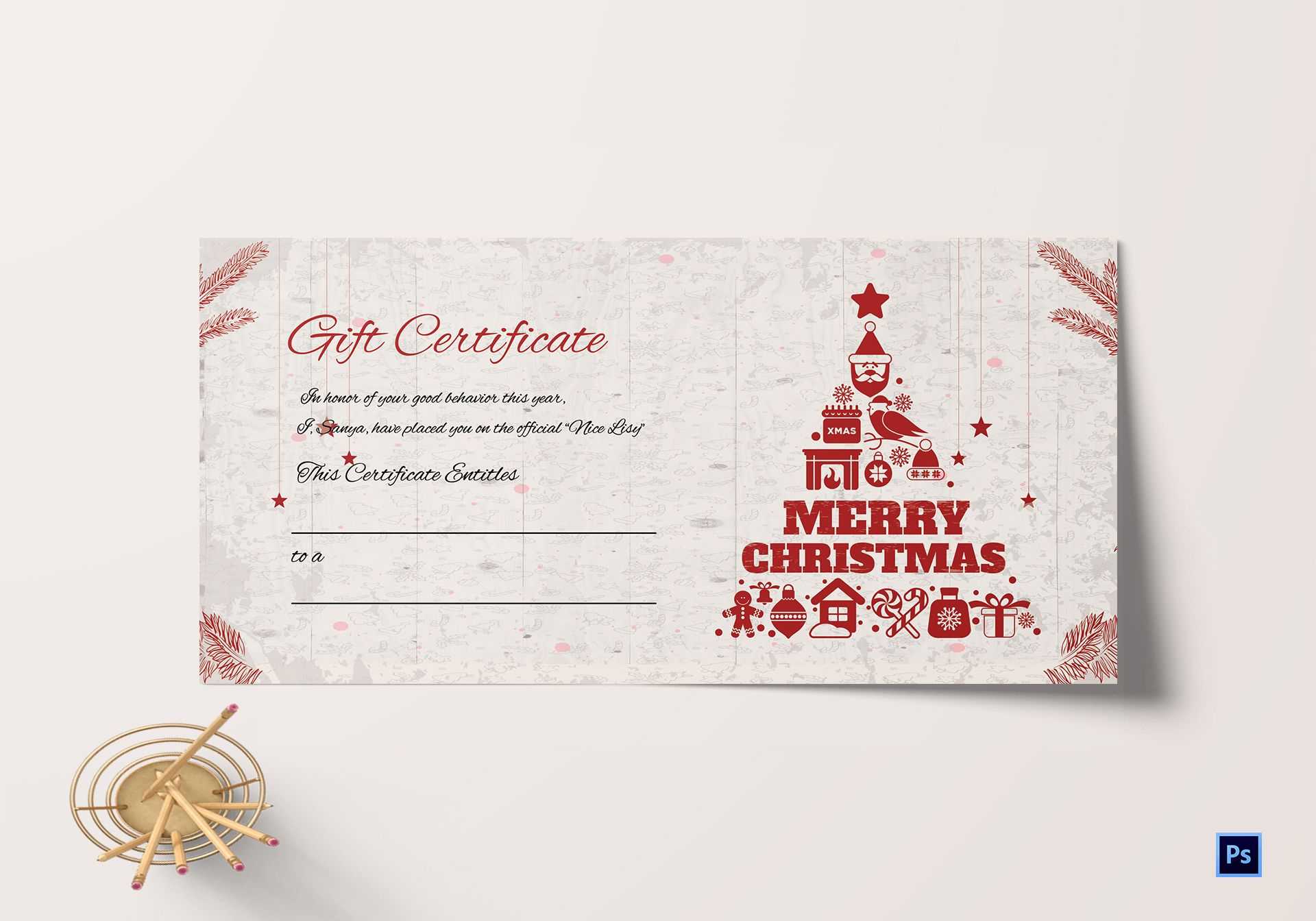 Merry Christmas Gift Certificate For Merry Christmas Gift Certificate Templates
