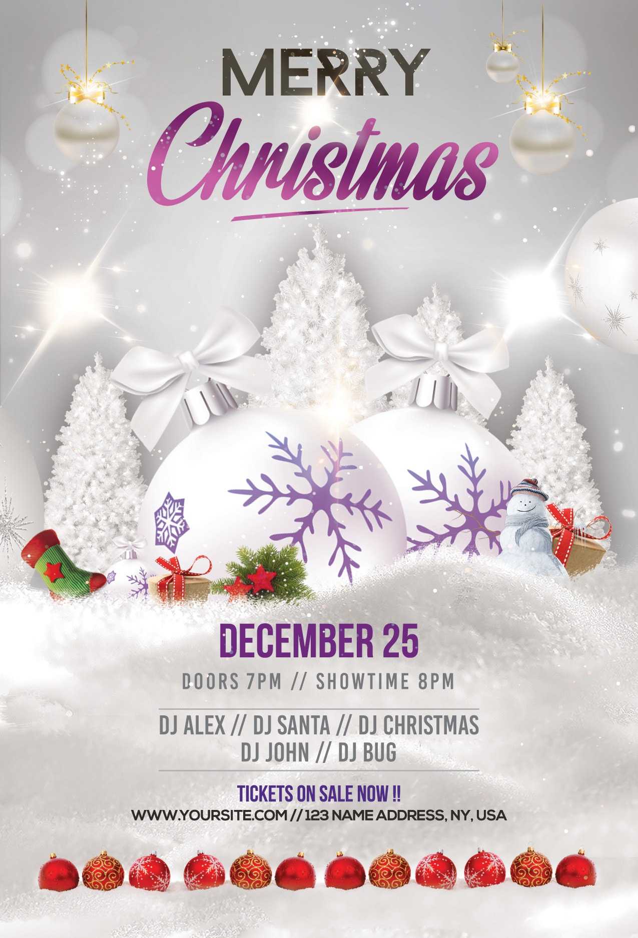 Merry Christmas & Holiday Free Psd Flyer Template – Free Psd Inside Christmas Brochure Templates Free