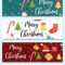 Merry Christmas Set Of Banners Template With with Merry Christmas Banner Template
