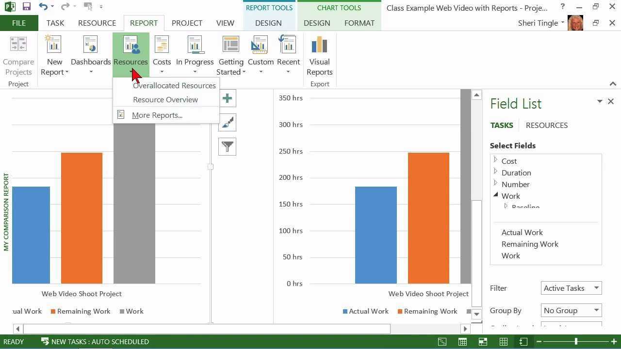 Microsoft Office Project 2013 Tutorial: Creating A Custom Report | K  Alliance Regarding Ms Project 2013 Report Templates