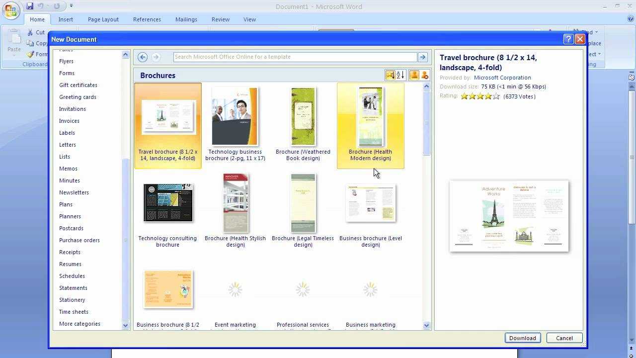 Microsoft Word Brochure Template With Regard To Free Template For Brochure Microsoft Office