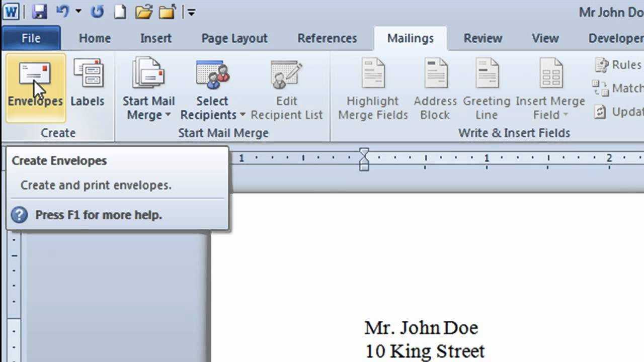 Microsoft Word Envelope – How To Create With Word 2013 Envelope Template