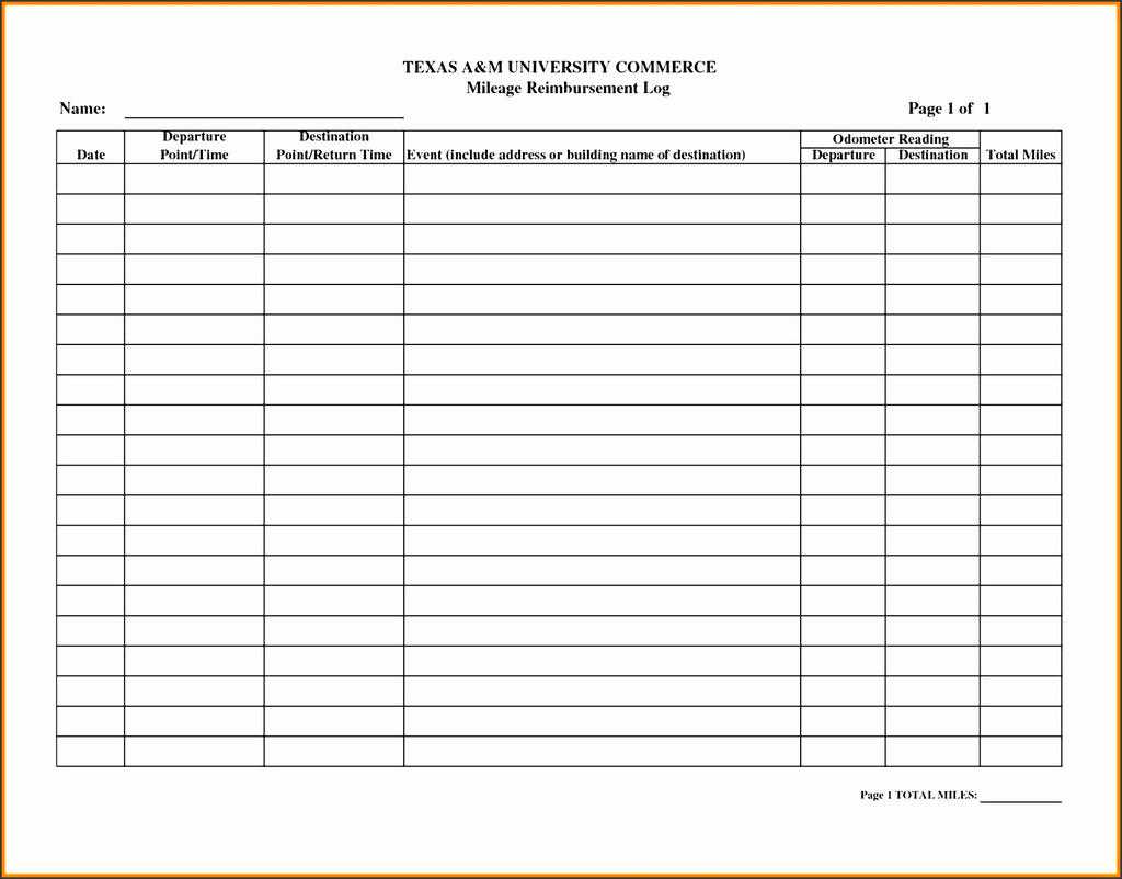 Mileage Reimbursement Form Pdf Awesome Free Printable With Mileage 