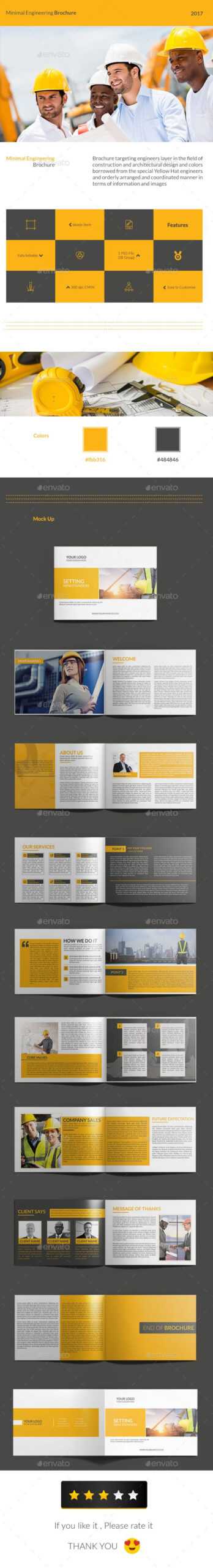 Minimal Engineering Brochure | Brochure Templates | Brochure Within Engineering Brochure Templates