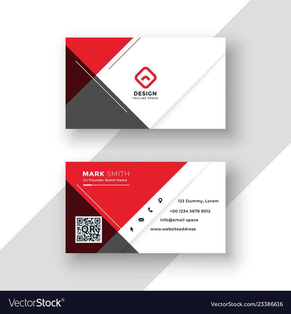 Minimal Red Business Card Template Design In Visiting Card Templates Download