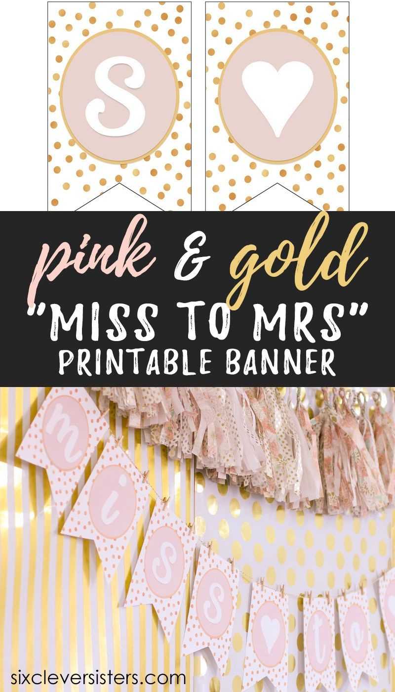 Miss To Mrs Banner - Free Printable | Bridal Shower Banner Intended For Bride To Be Banner Template