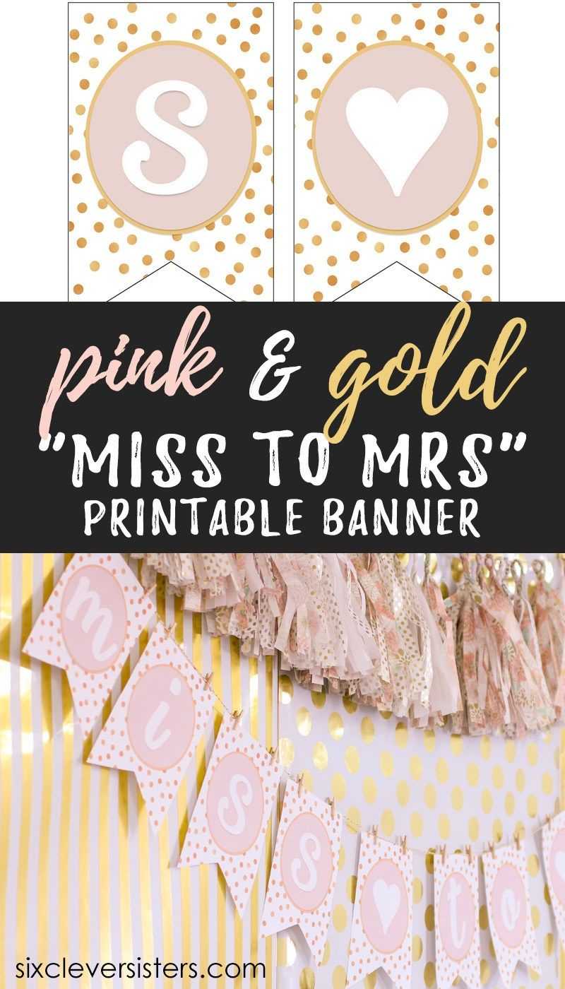 Miss To Mrs Banner – Free Printable | Bridal Shower Banner Intended For Bride To Be Banner Template