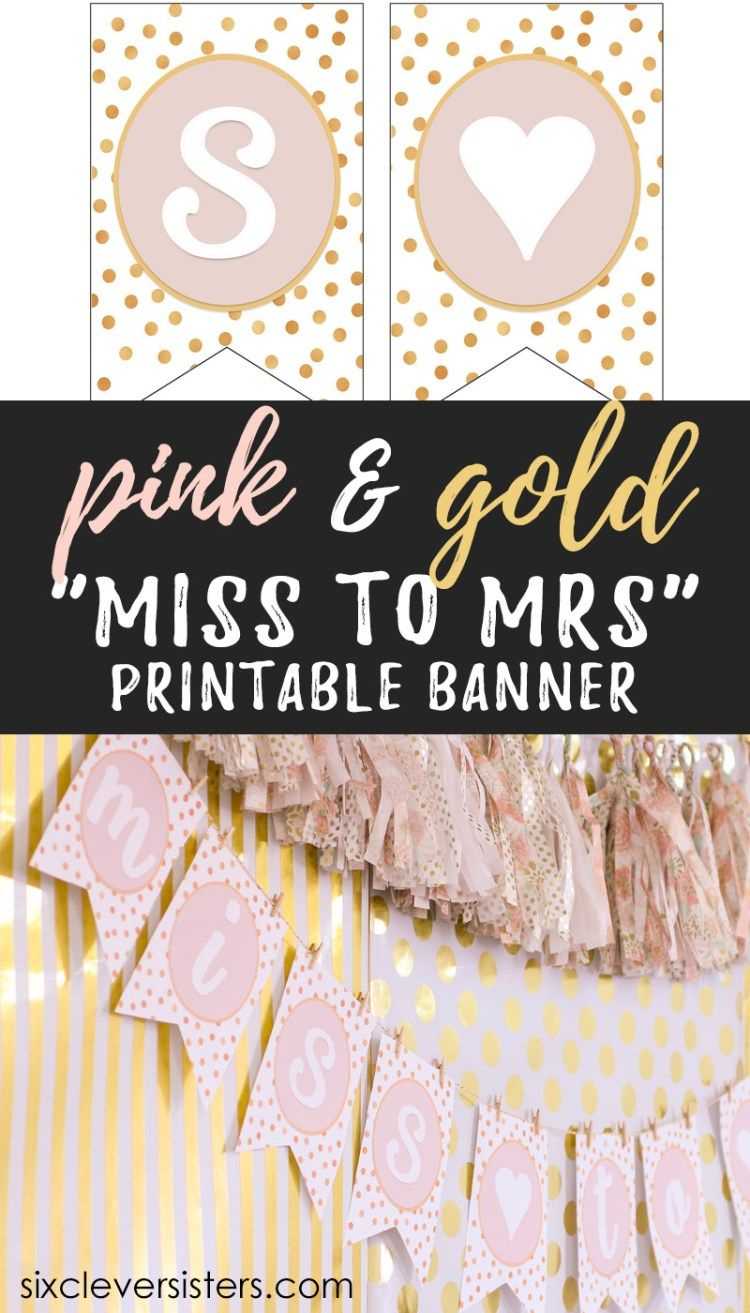 Miss To Mrs Banner – Free Printable | Bridal Shower Banner Pertaining To Bridal Shower Banner Template