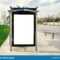 Mock Up Billboard Banner Template At Bus Shelter Media Within Street Banner Template