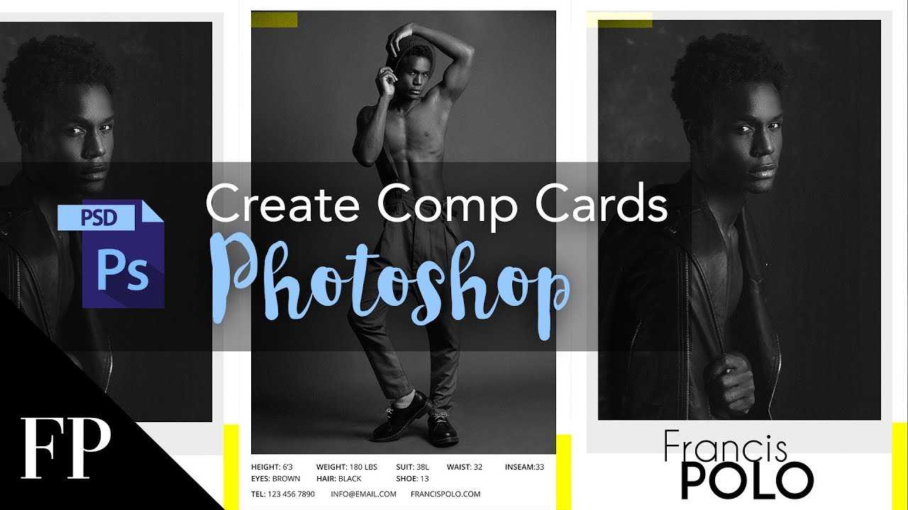 Model Comp Card With Adobe Photoshop + Free Template In Comp Card Template Psd