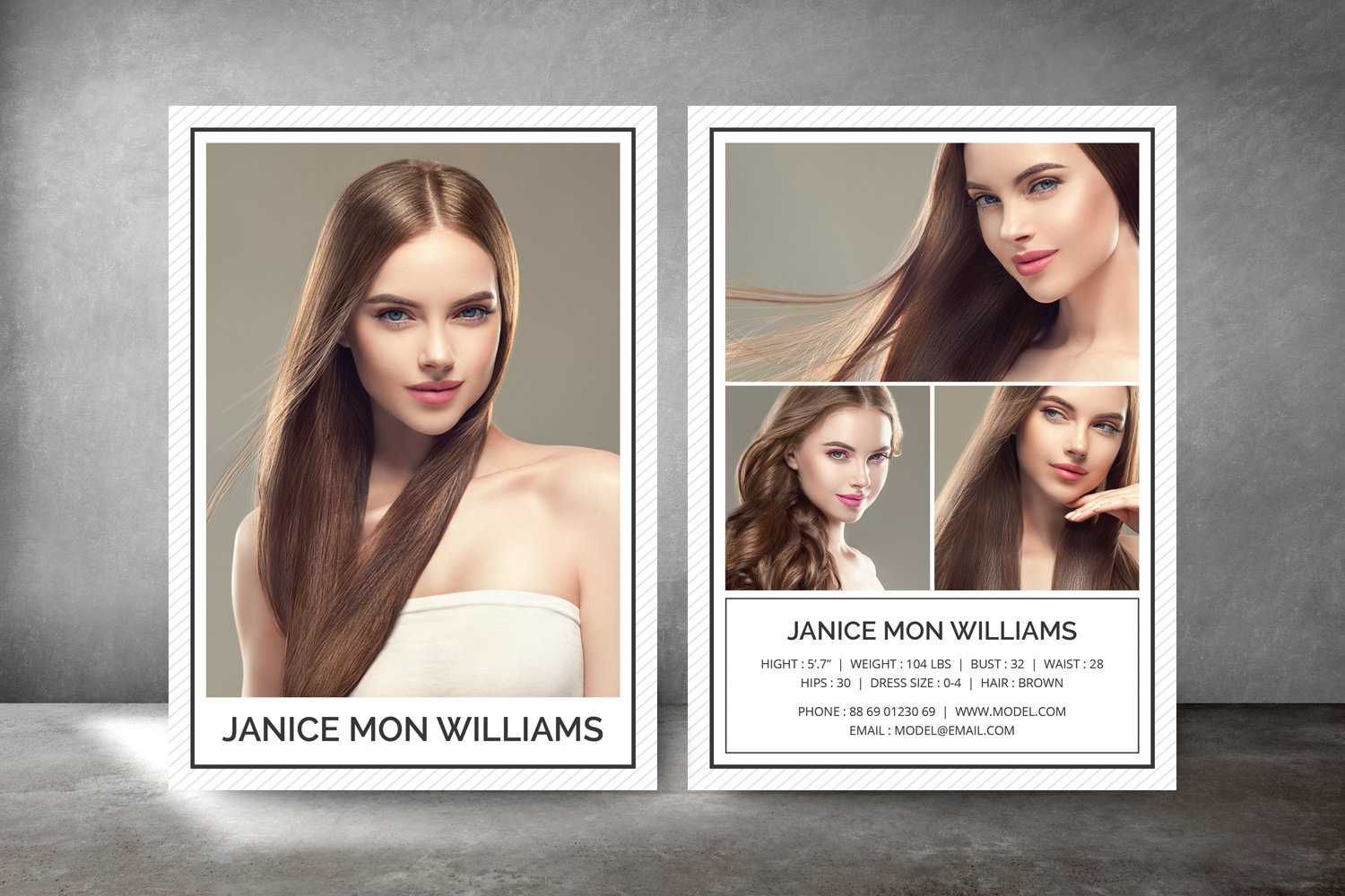 Modeling Comp Card, Fashion Model Comp Card, Comp Card Template, Photoshop  And Elements Template, Instant Download Regarding Comp Card Template Download