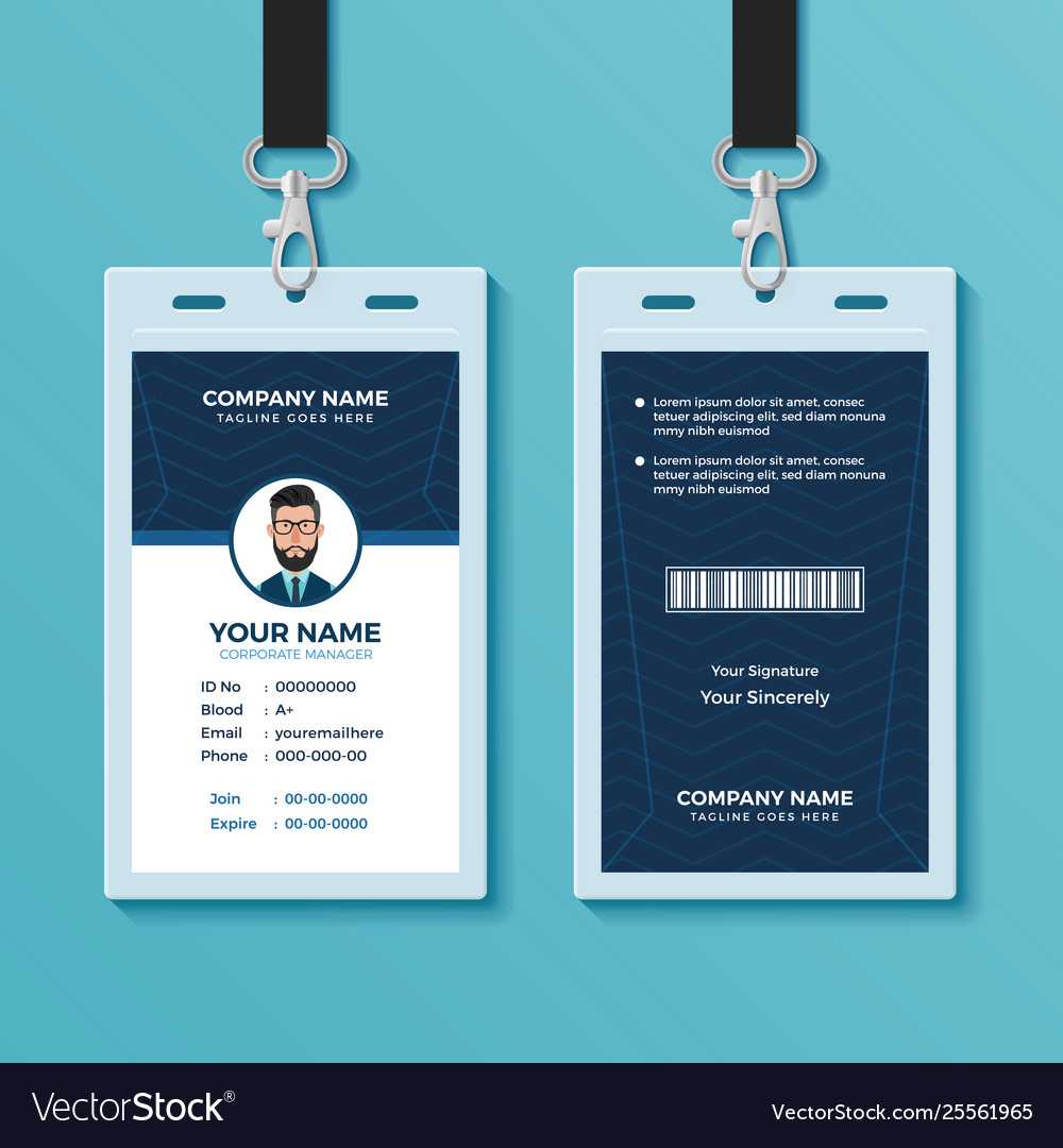 Modern And Clean Id Card Design Template Within Company Id Card Design Template