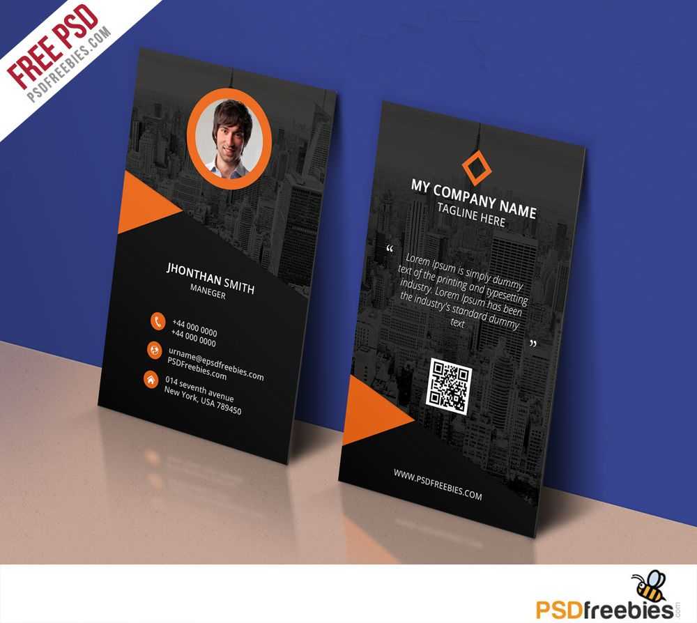 Modern Corporate Business Card Template Free Psd | Psd Print For Name Card Template Psd Free Download