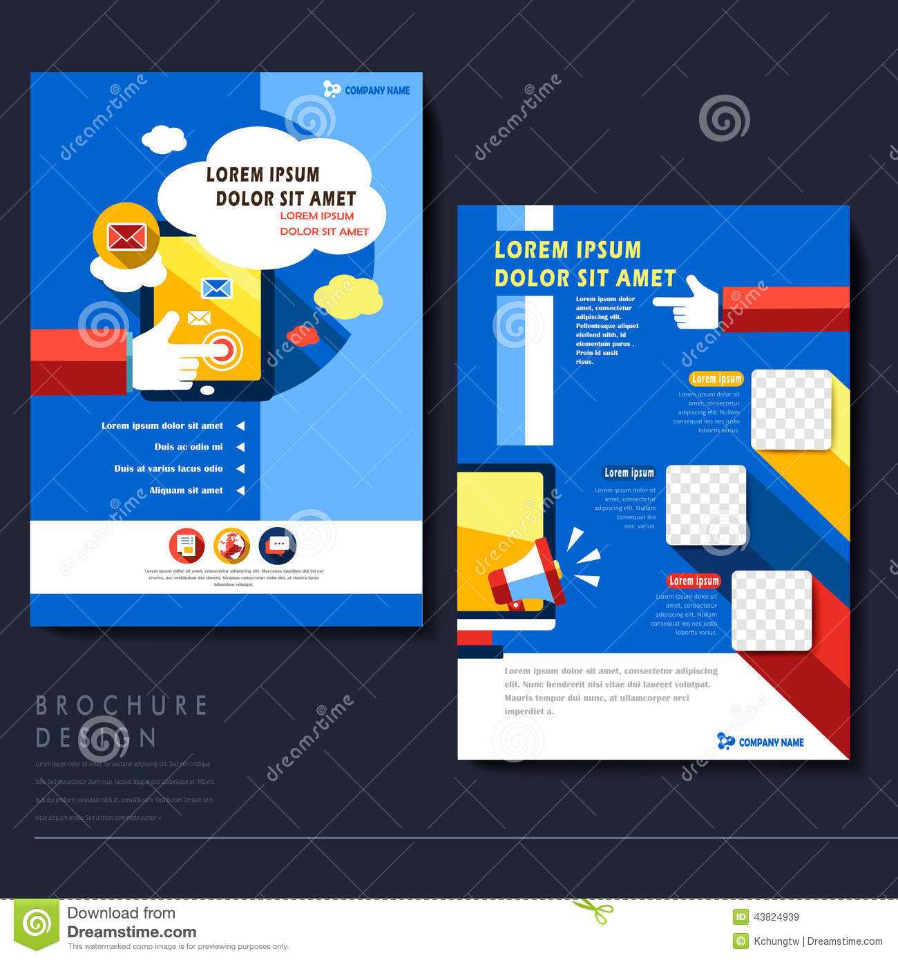 Modern Flat Design Flyer Template For Social Media Concept For Social Media Brochure Template