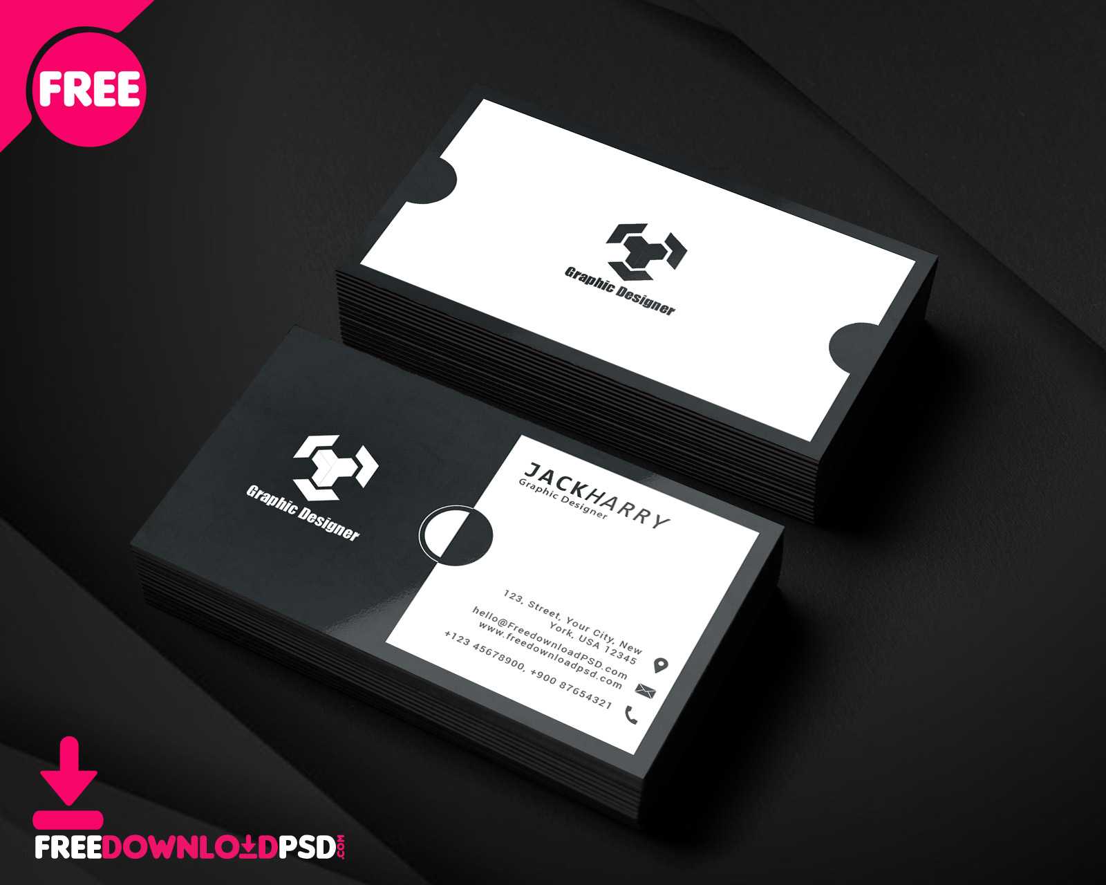 Modern Graphic Designer Business Card Psd Template For Templates For Visiting Cards Free Downloads