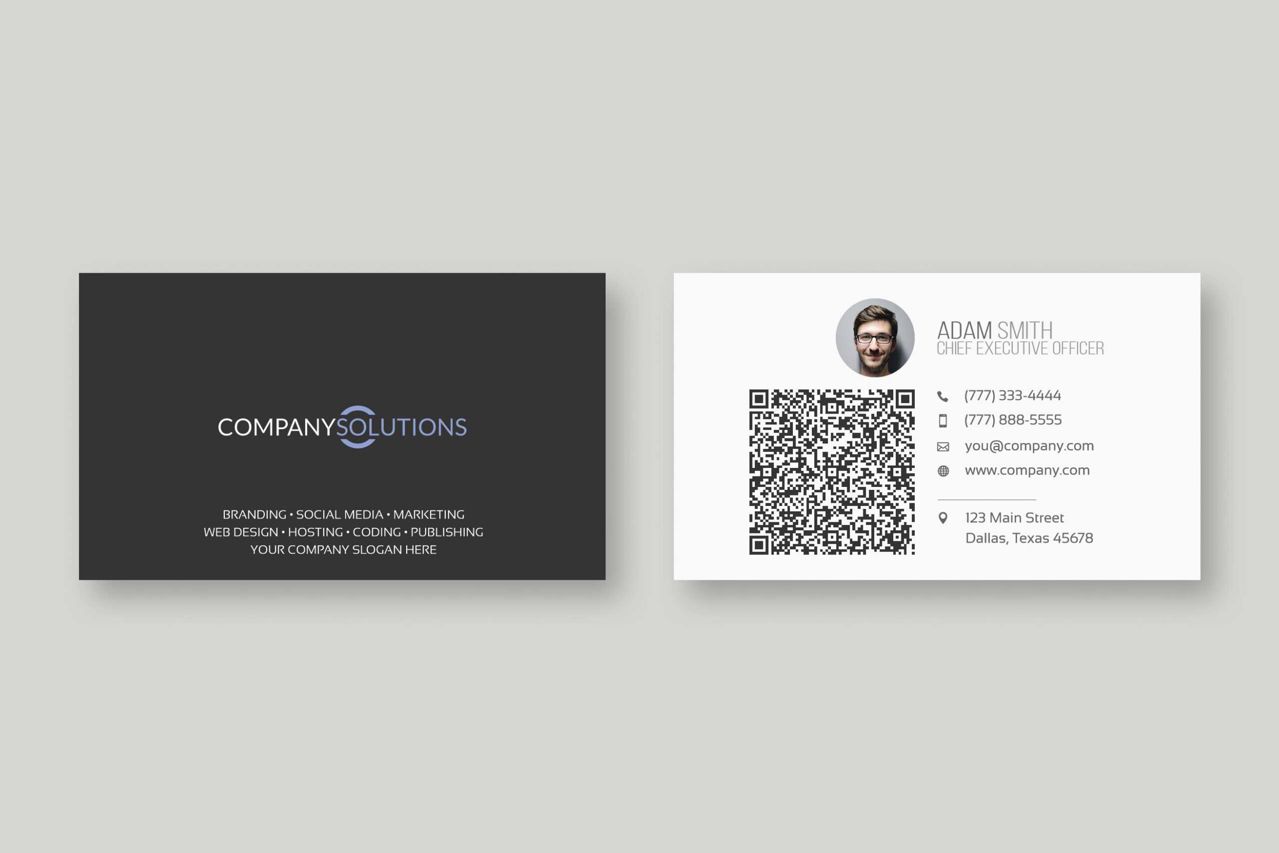 Modern Qr Code Business Card Template In Qr Code Business Card Template