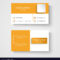 Modern Sample Orange Business Card Template With Template For Calling Card