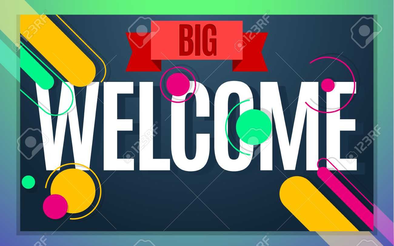Modern Style Welcome Banner Color Design. Vector Illustration.. With Welcome Banner Template
