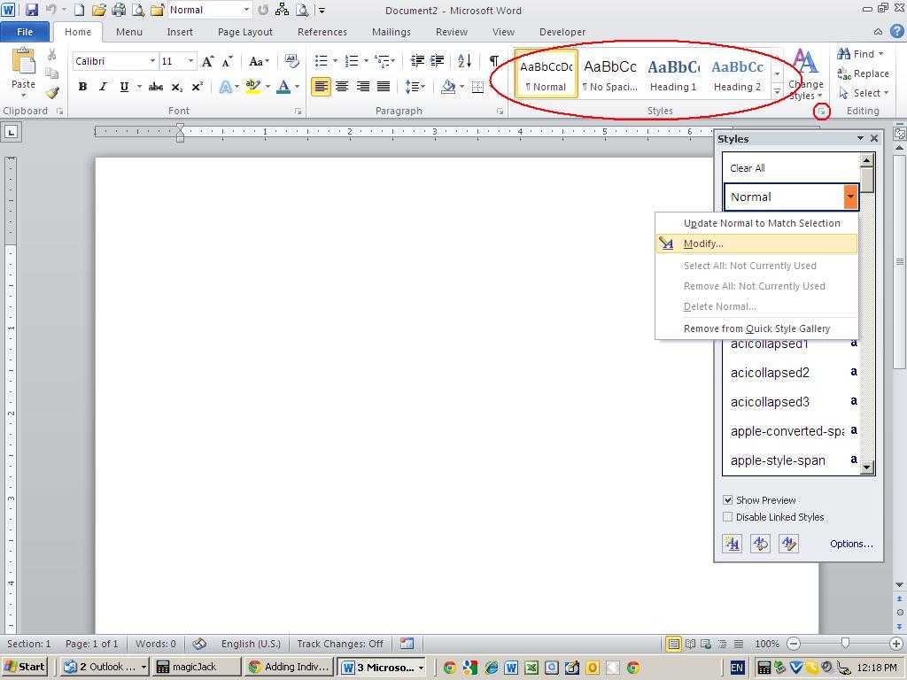 Modify A Style At The Template Level - Techrepublic For Change The Normal Template In Word 2010