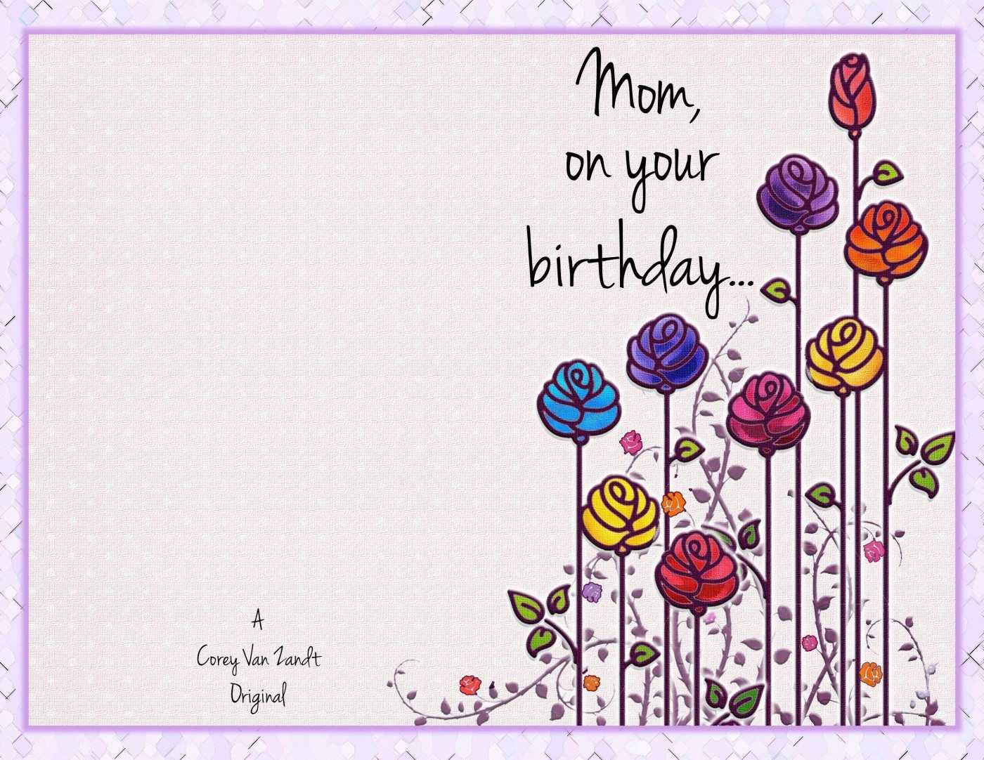 Mom Birthday Card Template | Theveliger Intended For Mom Birthday Card Template