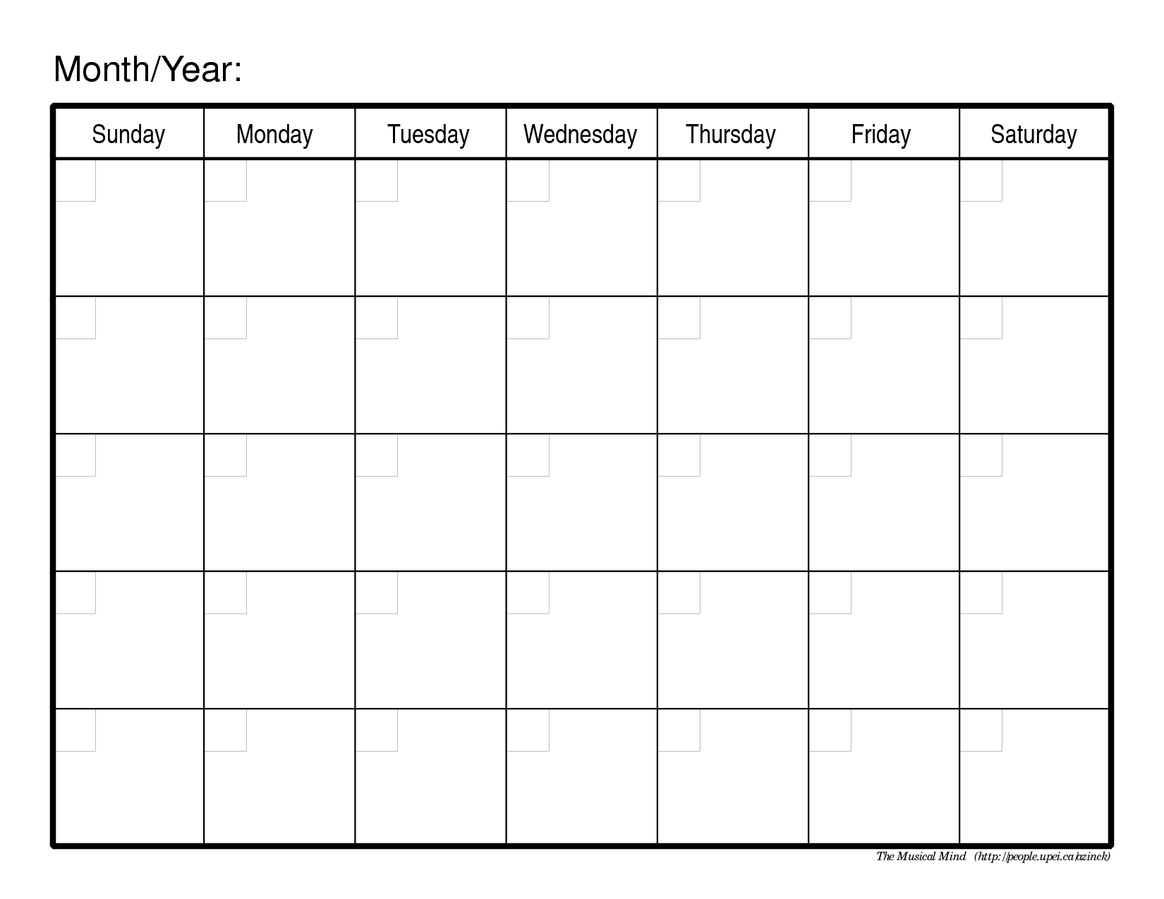 Monthly Calendar Template 02 | Printable Calendar Pages With Blank Calander Template