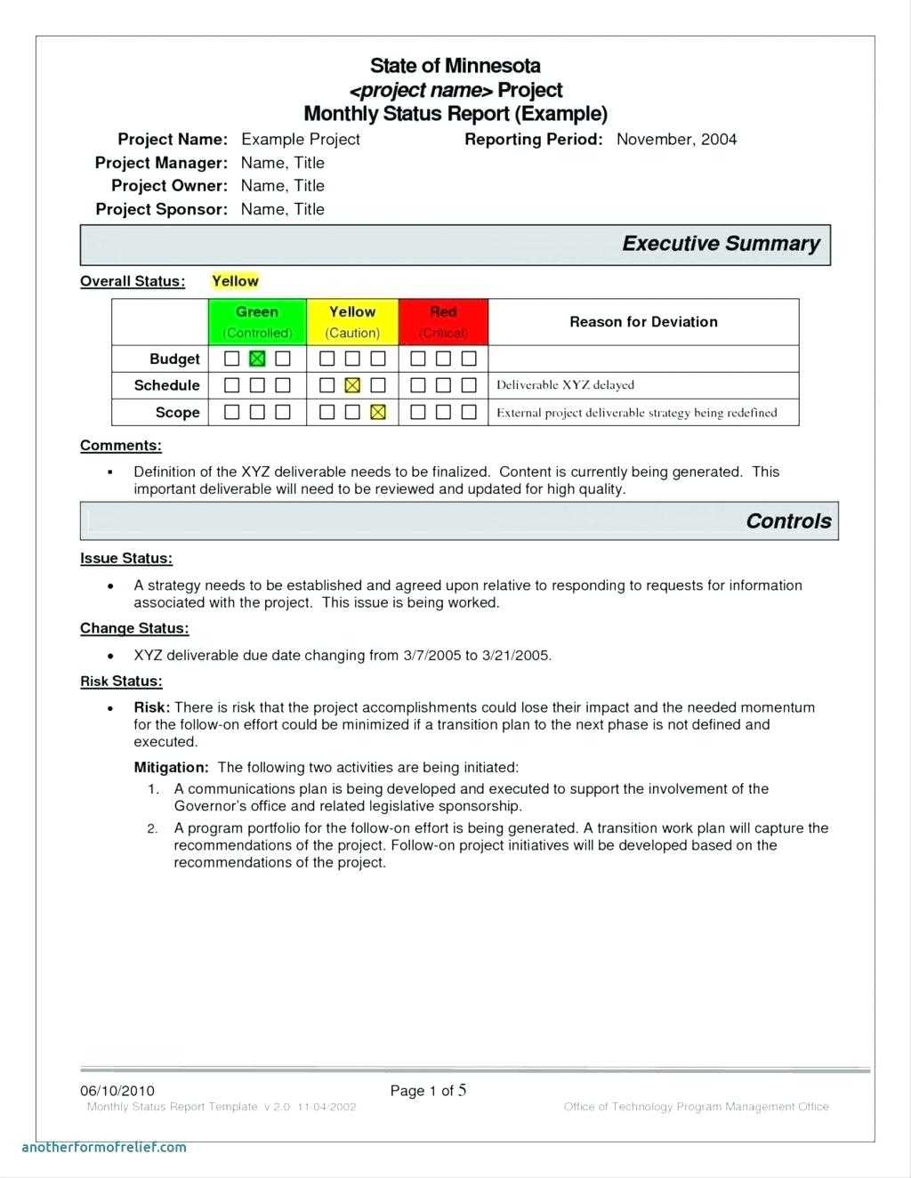 Monthly Executive Report Template – Diadeveloper Inside Executive Summary Project Status Report Template