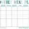 Monthly Meal Plan Printable | Template Business Psd, Excel Throughout Meal Plan Template Word