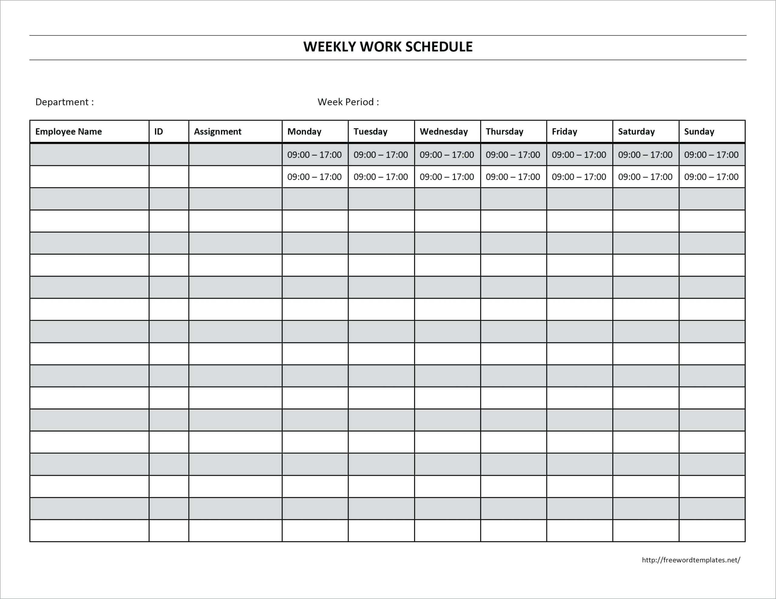 Monthly Work Schedule Template Printable – Wovensheet.co Regarding Blank Monthly Work Schedule Template