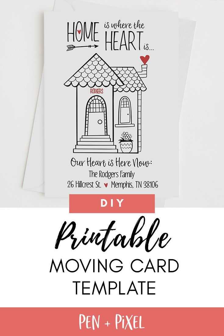 Moving Announcement, New Home, Moving, Change Of Address Throughout Moving Home Cards Template
