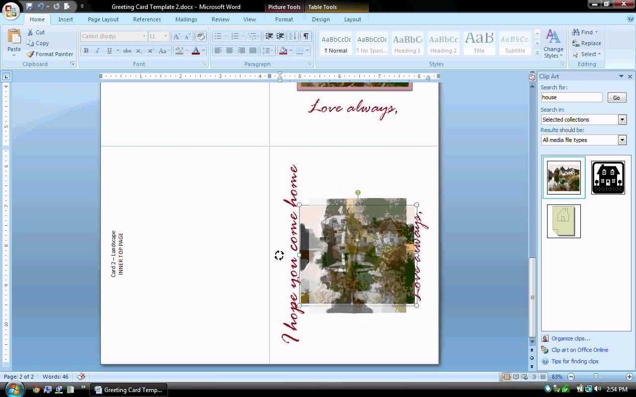 Ms Word Tutorial (Part 2) – Greeting Card Template With Regard To Microsoft Word Birthday Card Template