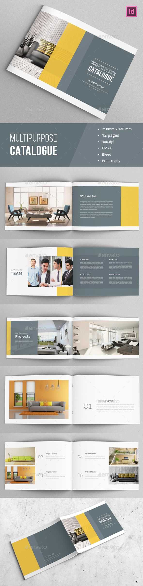 Multipurpose Brochure / Catalogue Template This Is 12 Page Regarding 12 Page Brochure Template