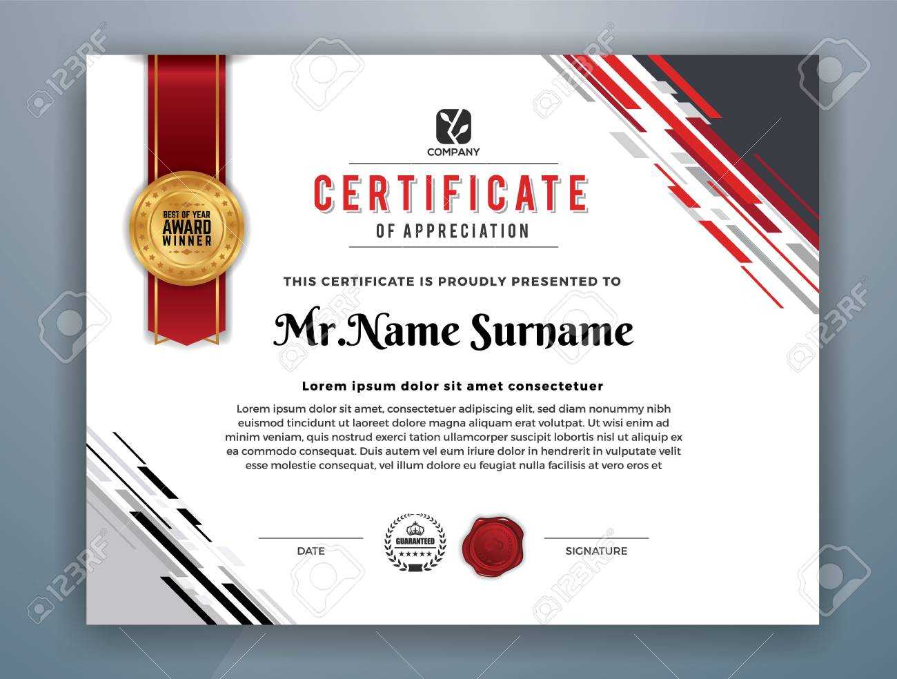 Multipurpose Modern Professional Certificate Template Design.. Throughout Star Performer Certificate Templates
