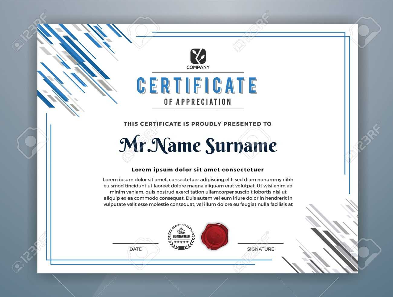 Multipurpose Modern Professional Certificate Template Design.. With Regard To Design A Certificate Template